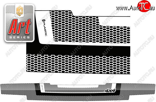 2 159 р. Дефлектор капота CA-Plastic  Лада Нива 4х4  2121 - нива 4х4  2131 (серия ART белая)  с доставкой в г. Тамбов