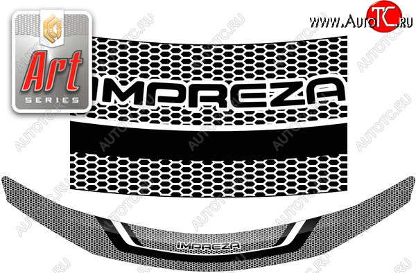 2 069 р. Дефлектор капота CA-Plastic  Subaru Impreza  GH (2007-2012) хэтчбэк (Серия Art черная)  с доставкой в г. Тамбов