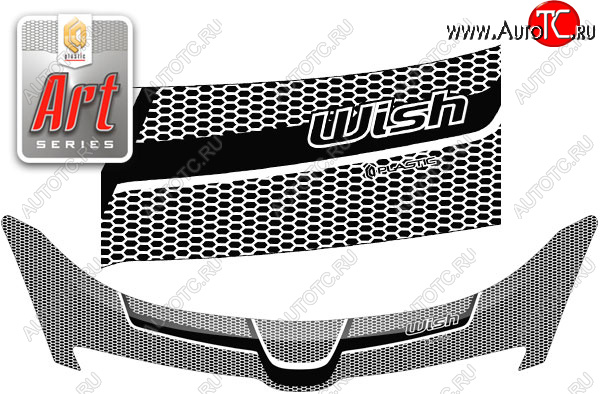 2 399 р. Дефлектор капота CA-Plastic  Toyota Wish  XE10 (2003-2005) дорестайлинг (Серия Art черная)  с доставкой в г. Тамбов