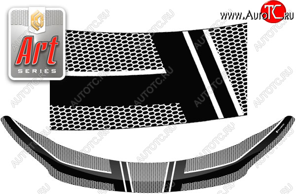 2 159 р. Дефлектор капота CA-Plastic  Hyundai Elantra  MD (2013-2016) рестайлинг (серия ART графит)  с доставкой в г. Тамбов