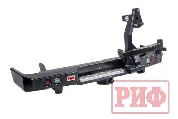 100 649 р. Бампер РИФ силовой задний Toyota Land Cruiser 78 2007+ с квадратом под фаркоп, калиткой и фонарями РИФ rif078-21125  с доставкой в г. Тамбов. Увеличить фотографию 1