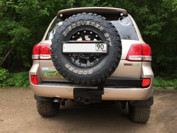 93 329 р. Калитка РИФ с фаркопом в штатный задний бампер Toyota Land Cruiser 200 2008-2015 под штатное колесо, с подсветкой номера РИФ rif200-80001  с доставкой в г. Тамбов. Увеличить фотографию 5