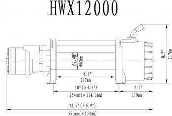 83 969 р. Лебёдка гидравлическая Runva 12000 lbs 5443 кг RUNVA hwx12000a  с доставкой в г. Тамбов. Увеличить фотографию 2