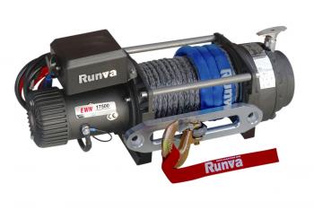 101 609 р. Лебёдка электрическая (индустр.) 24V Runva 17500 lbs 7960 кг синтетический трос RUNVA ewn17500usr24v  с доставкой в г. Тамбов. Увеличить фотографию 1