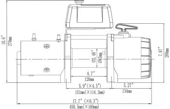 62 909 р. Лебёдка электрическая 12V Runva 12500 lbs 5670 кг короткий барабан, синтетический трос RUNVA 12.5xssr  с доставкой в г. Тамбов. Увеличить фотографию 8