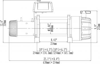 126 099 р. Лебёдка электрическая 24V Runva 20000 lbs влагозащищенная, стальной трос RUNVA ewb20000s24v  с доставкой в г. Тамбов. Увеличить фотографию 2