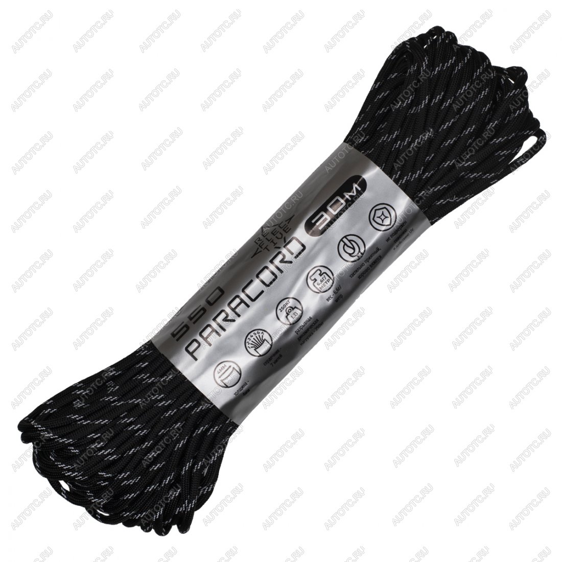 979 р. Паракорд 550 CORD nylon 30м световозвращающий (black) CORD 550.n30.lm.b  с доставкой в г. Тамбов