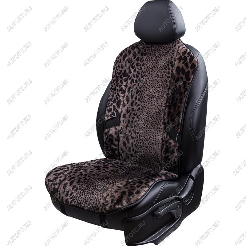 16 777 215 р. Накидка на сиденье (1 место Р. 7415 натур. мех) Меховая Lord Autofashion Toyota 4Runner N280 дорестайлинг (2009-2013) (рысь-леопард на коричневом, строчка чёрная)  с доставкой в г. Тамбов