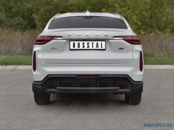 Защита заднего бампера d63*42 SLITKOFF Haval (Хавал) F7x (ф7икс) (2022-2024)  рестайлинг