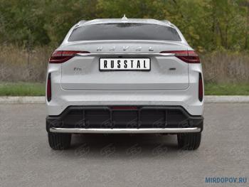 Защита заднего бампера d63 секции SLITKOFF Haval (Хавал) F7x (ф7икс) (2022-2024)  рестайлинг