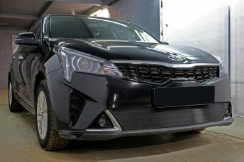 3 299 р. Защитная сетка в бампер (низ, ячейка 3х7 мм) Alfeco Стандарт KIA Rio X рестайлинг (2020-2024) (Чёрная)  с доставкой в г. Тамбов. Увеличить фотографию 5