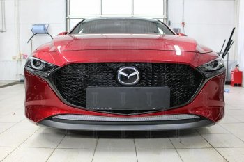 Защитная сетка в бампер (низ, ячейка 3х7 мм) Alfeco Стандарт Mazda (Мазда) 3/Axela (ахелла)  BP (2019-2025) BP хэтчбэк ()