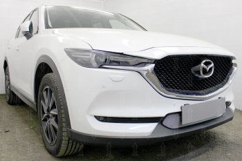 3 899 р. Защитная сетка в бампер (низ, ячейка 3х7 мм) Alfeco Стандарт Mazda CX-5 KF (2016-2025) (Хром)  с доставкой в г. Тамбов. Увеличить фотографию 4