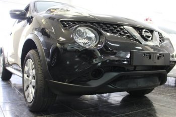 3 779 р. Защитная сетка в бампер (низ, ячейка 3х7 мм) Стрелка11 Стандарт Nissan Juke 1 YF15 рестайлинг (2014-2020) (Чёрная)  с доставкой в г. Тамбов. Увеличить фотографию 2