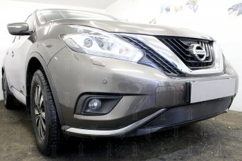 3 499 р. Защитная сетка в бампер (низ, ячейка 3х7 мм) Стрелка11 Стандарт Nissan Murano 3 Z52 дорестайлинг (2015-2022) (Чёрная)  с доставкой в г. Тамбов. Увеличить фотографию 4