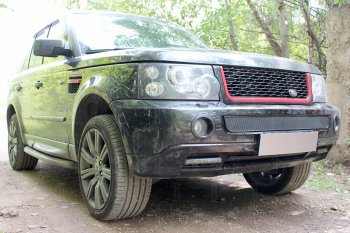 4 499 р. Защитная сетка в бампер (низ, ячейка 4х10 мм) Alfeco Премиум Land Rover Range Rover Sport 1 L320 дорестайлинг (2005-2009) (Чёрная)  с доставкой в г. Тамбов. Увеличить фотографию 3