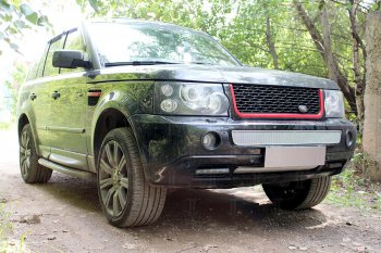 4 599 р. Защитная сетка в бампер (низ, ячейка 4х10 мм) Alfeco Премиум Land Rover Range Rover Sport 1 L320 дорестайлинг (2005-2009) (Хром)  с доставкой в г. Тамбов. Увеличить фотографию 4