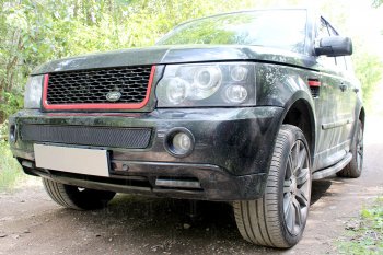 4 199 р. Защитная сетка в бампер (середина, ячейка 4х10 мм) Alfeco Премиум Land Rover Range Rover Sport 1 L320 дорестайлинг (2005-2009) (Чёрная)  с доставкой в г. Тамбов. Увеличить фотографию 2