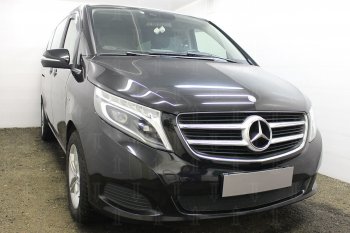 4 949 р. Защитная сетка в бампер (низ, ячейка 4х10 мм) Alfeco Премиум Mercedes-Benz Vito W447 дорестайлинг (2015-2020) (Чёрная)  с доставкой в г. Тамбов. Увеличить фотографию 2