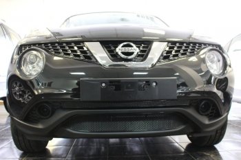 Защитная сетка в бампер (низ, ячейка 4х10 мм) Стрелка11 Премиум Nissan Juke 1 YF15 рестайлинг (2014-2020) ()