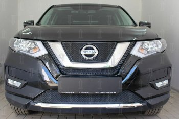 Защитная сетка в бампер (середина, ячейка 4х10 мм) Стрелка11 Премиум Nissan X-trail 3 T32 рестайлинг (2017-2022) ()