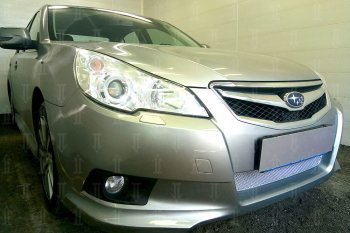 4 199 р. Защитная сетка в бампер (низ, ячейка 4х10 мм) Стрелка11 Премиум Subaru Legacy BM/B14 дорестайлинг седан (2009-2013) (Хром)  с доставкой в г. Тамбов. Увеличить фотографию 3