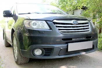 3 989 р. Защитная сетка в бампер (низ, ячейка 4х10 мм) Стрелка11 Премиум Subaru Tribeca (2008-2014) (Чёрная)  с доставкой в г. Тамбов. Увеличить фотографию 2