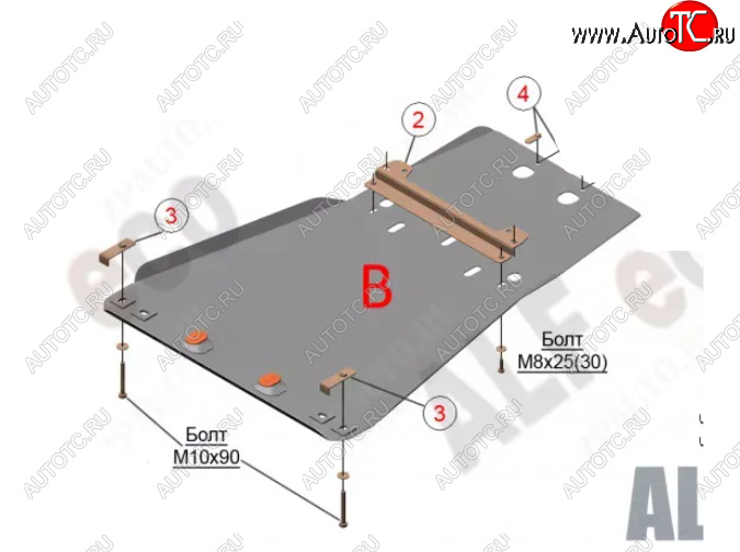 6 299 р. Защита картера двигателя и КПП (V-5,7) Alfeco Lexus LX570 J200 дорестайлинг (2007-2012) (Сталь 2 мм)  с доставкой в г. Тамбов