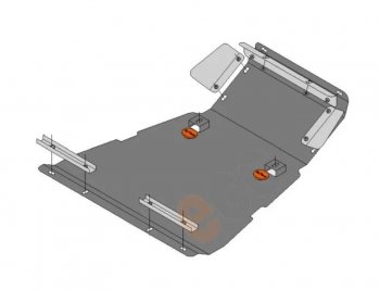 Защита картера двигателя и рулевых тяг (V-1,7) Alfeco Лада (ваз) Нива Трэвел (Niva) (2021-2024) (212300-80)