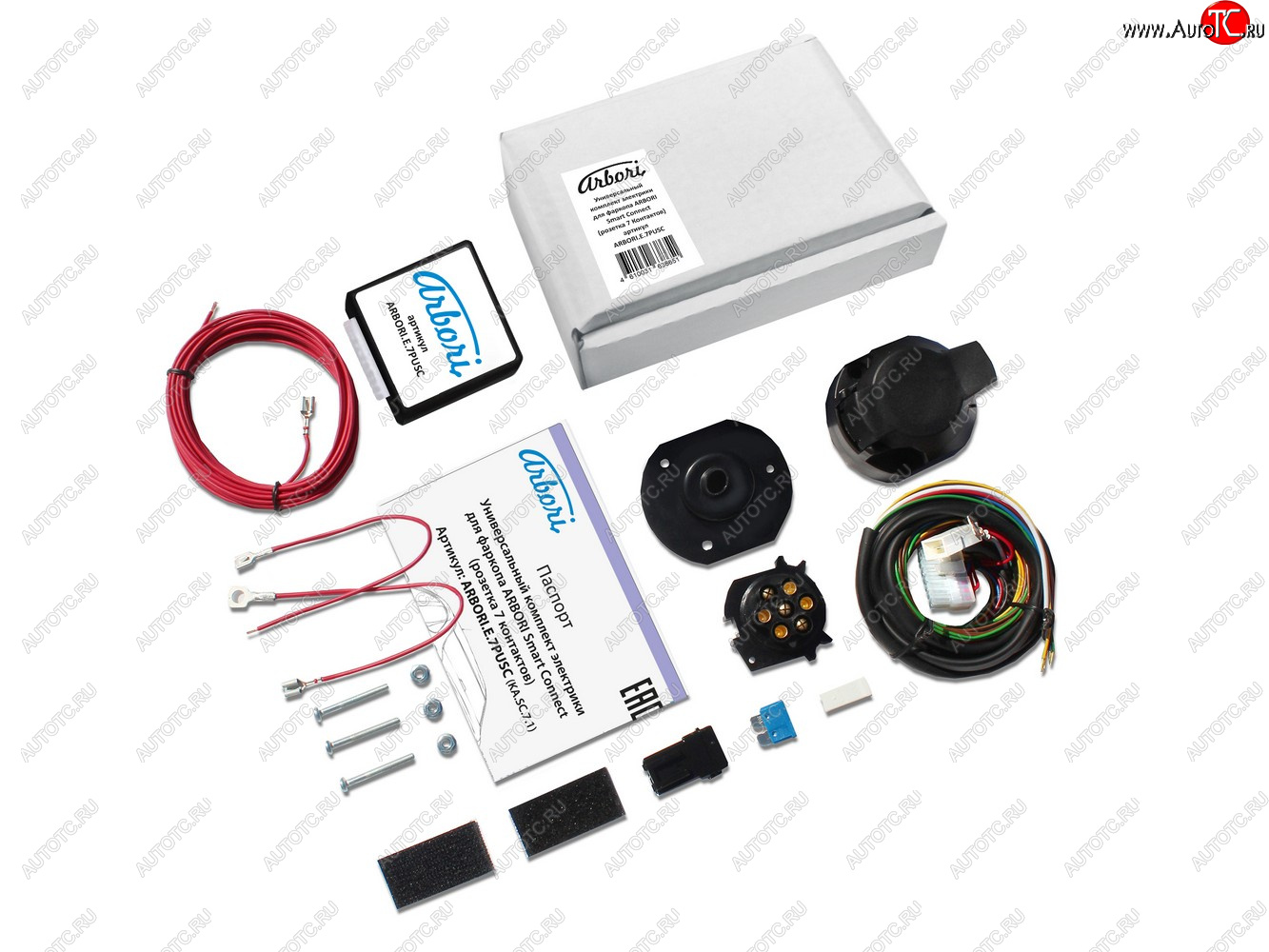 2 999 р. Универсальный комплект электрооборудования ARBORI для ТСУ Smart Connect (7 PIN) с блоком согласования Arbori arbori.e.7pusc  с доставкой в г. Тамбов