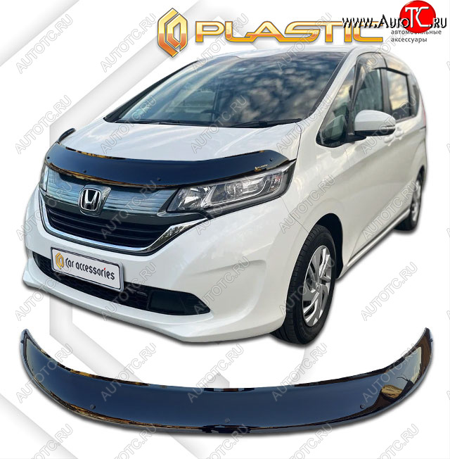 2 199 р. Дефлектор капота CA-Plastic  Honda Freed  GB7,GB8,GB5,GB6 (2016-2019) минивэн дорестайлинг (classic черный, без надписи)  с доставкой в г. Тамбов