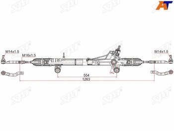 13 199 р. Рейка рулевая LHD SAT Toyota Fortuner AN160 дорестайлинг (2015-2020)  с доставкой в г. Тамбов. Увеличить фотографию 1