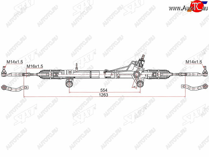 13 199 р. Рейка рулевая LHD SAT Toyota Fortuner AN160 дорестайлинг (2015-2020)  с доставкой в г. Тамбов