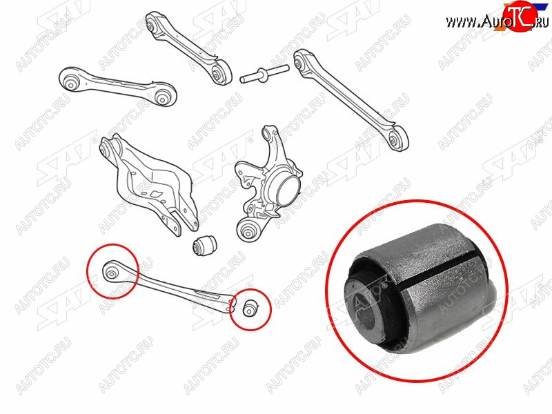 629 р. Сайлентблок BMW 1-Series 11-19  3-Series 11-19  2-Series 14-  3-Series Gran Turismo 13-20 SAT ST-33326792525B  с доставкой в г. Тамбов
