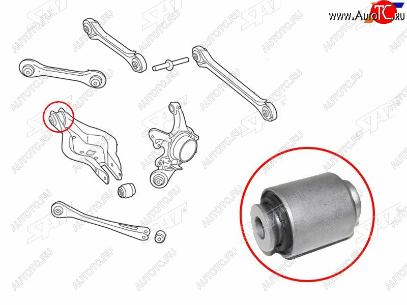 1 199 р. Сайлентблок BMW 1-Series 11-19  3-Series 11-19  2-Series 14-  3-Series Gran Turismo 13-20 SAT ST-33326867540B  с доставкой в г. Тамбов