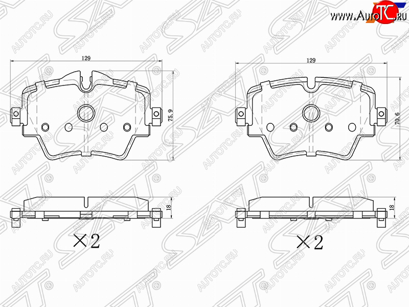 1 399 р. Колодки тормозные SAT (передние)  BMW X1  F48 - X2  F39  с доставкой в г. Тамбов