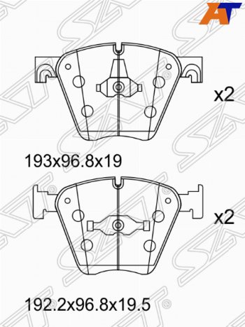 3 799 р. Колодки тормозные SAT (передние)  BMW X6  F16 (2014-2020)  с доставкой в г. Тамбов. Увеличить фотографию 1