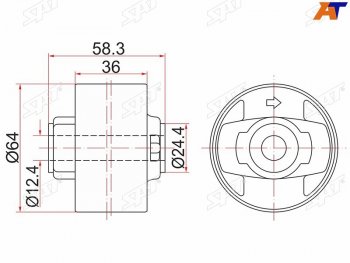 529 р. Сайлентблок Toyota Corolla (E150) 06-13  RAV4 (XA30) 05-13  Lexus NX 14-17  Toyota Auris 06-12  SAT ST-41651-42120  с доставкой в г. Тамбов. Увеличить фотографию 1
