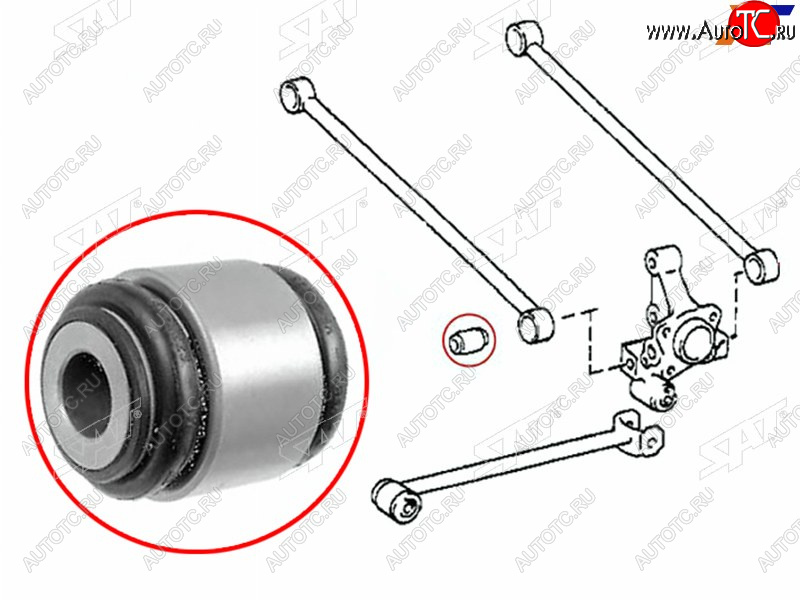 339 р. Сайлентблок Toyota Caldina (T190,T210) 92-02  Camry (XV20) 86-02  Vista 86-98  Camry 96-01 (Зад) SAT ST-42210-14010  с доставкой в г. Тамбов