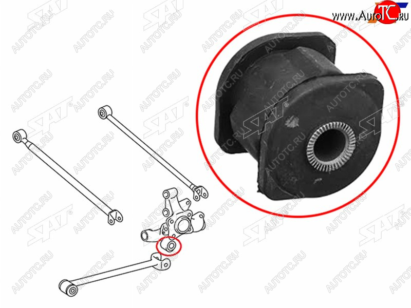 296 р. Сайлентблок Toyota Caldina (T190,T210) 92-02  Camry (XV20,XV30,XV40,XV50) 96-21  Corolla (E90,E100 SAT ST-42305-06020-U  с доставкой в г. Тамбов