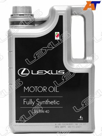 2 899 р. Масло моторное LEXUS (пластиковая канистра) 5W-40 SN 4Л (Синтетика) ОАЭ LEXUS 08880-83717  с доставкой в г. Тамбов. Увеличить фотографию 1