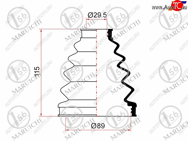 889 р. Пыльник ШРУСа наружный TOYOTA LAND CRUISER PRADO 96-08 MARUICHI 02-153  с доставкой в г. Тамбов