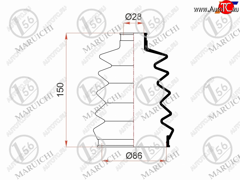 1 339 р. Пыльник шруса наружный MITSUBISHI DELICASPACE GEAR 94-04L400 94-01PAJEROMONTERO 90-04 4M404D56T MARUICHI 02-161  с доставкой в г. Тамбов