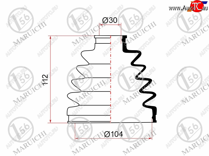 1 179 р. Пыльник наружный FR TOYOTA LAND CRUISER PRADO GRJ12#KDJ120KZJ120LJ12#RZJ12#TRJ12# 04-10 1GRFE MARUICHI 02-183  с доставкой в г. Тамбов