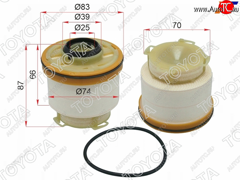 3 599 р. Фильтр топливный TOYOTA HILUX 1KDFTV 12-15FORTUNER 12-15MITSUBISHI L200 4N15 15- TOYOTA 23390-0L050  с доставкой в г. Тамбов