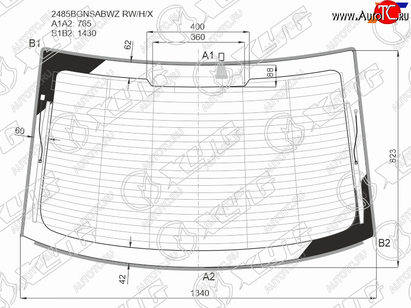 13 649 р. Стекло заднее (Цвет зеленый Обогрев Антенна Молдинг) BMW 5-Series 16-  M5 17- XYG 2485BGNSABWZ RW/H/X  с доставкой в г. Тамбов