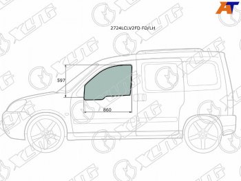 2 699 р. Стекло боковое опускное (Спереди Слева Цвет зеленый) Citroen Berlingo 96-12  Peugeot Partner 96-1 XYG 2724LCLV2FD FD/LH  с доставкой в г. Тамбов. Увеличить фотографию 1