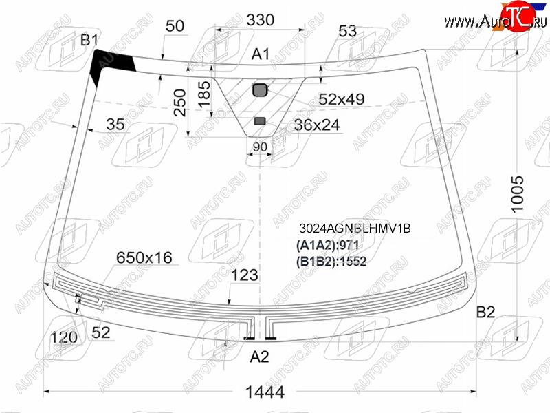 8 599 р. Стекло лобовое (Обогрев щеток Датчик дождя) Chevrolet Captiva 06-15  Opel Antara 06-15  Daewoo Wi FUYAO 3024AGNBLHMV1B  с доставкой в г. Тамбов