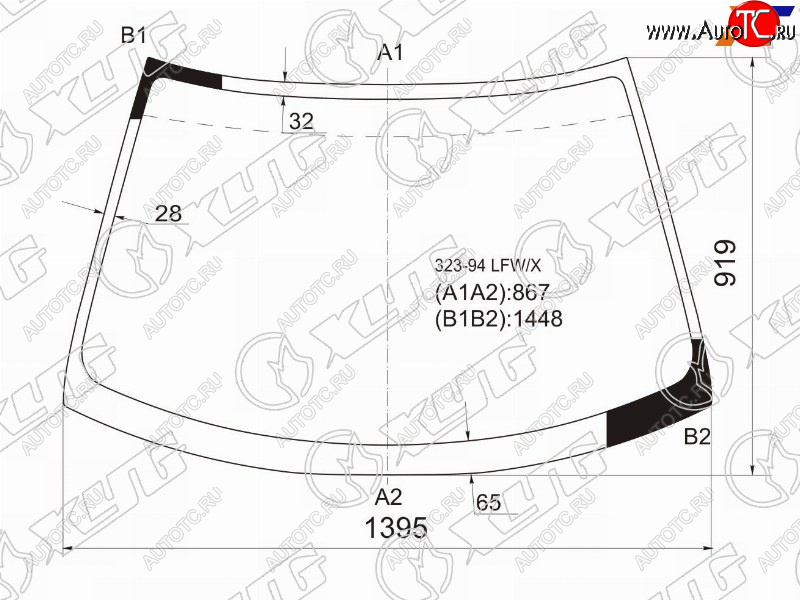 6 999 р. Стекло лобовое Mazda 323 94-00  Lantis 93-97 XYG 323-94 LFW/X  с доставкой в г. Тамбов