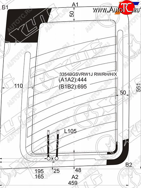 5 299 р. Стекло заднее (Цвет зеленый Обогрев) Fiat Doblo 01-16 XYG 3354BGSVRW1J RW/RH/H/X  с доставкой в г. Тамбов